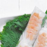 Summer Roll (2) · Sushi shrimps, carrots, cucumber, bean sprouts fresh basil leaves and vermicelli noodles wra...