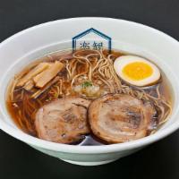 Amber Ramen · Soy Sauce + UMAMI Sauce (Essence of dried bonito and dried sardines) Vegetable broth, grille...