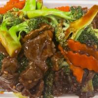 Beef With Broccoli · Served with fried rice and egg roll.
