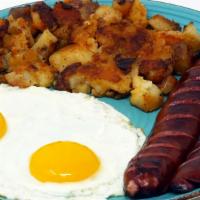 2 Eggs & Country Smoked Sausage · Country Smoked Sausage & 2 Fresh Eggs cooked your way, served with a side of Toast or Biscui...