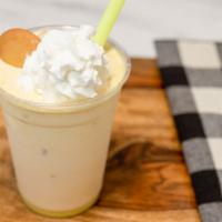 Banana Pudding · Vanilla ice cream hand spun with banana flavor and vanilla wafer crumbs. Topped with whipped...