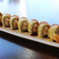 Lisa Lisa(8Pcs) · Shrimp tempura, cheese, avocado topped with crunch and eel sauce.