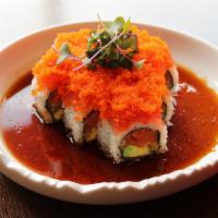 Fire Starter(8Pcs) · Spicy. Spicy tuna, avocado, and cucumber, topped with tuna, fish egg, and spicy garlic sauce.