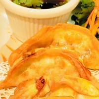 Gyoza · Deep fried or steamed pork dumpling served with ponzu sauce.