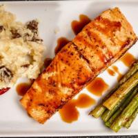 Salmon Dinner · Grilled salmon fillet.