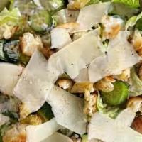 Caesar Salad · Baby romaine hearts, with parmesan, croutons, classic Caesar dressing.Add chicken or shrimp ...