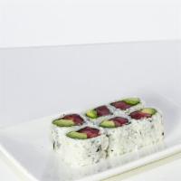 Tuna Avocado Roll · Consuming raw or undercooked meat poultry seafood shellfish or eggs may increase your risk o...