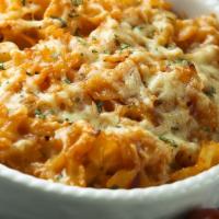 Buffalo Chicken Mac And Cheese 10 Oz · Our Buffalo Mac is made with chicken breast marinated in a homemade buffalo sauce, topped wi...