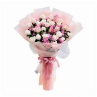 Lovely Pink Roses Bouquet · 24 Lovely pink roses Bouquet with a beautiful wrapped