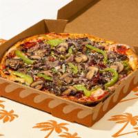 Veggie Lovers Pizza · Mushrooms, peppers, and onions with tomato sauce and fresh mozzarella.
