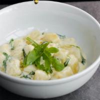 Handmade Gnocchi Gorgonzola (Vegetarian) · Handmade potato gnocchi with Italian Gorgonzola cheese sauce, fresh arugula and a touch of h...