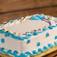 1/4 Sheet Vanilla Cake · 1/4 Sheet Vanilla cake w/ Vanilla custard filling.  Choice of color.