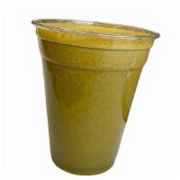 Happiness Juice (16 Oz) · Vegan. Green apple, carrot,  celery, spinach and ginger.