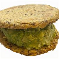 Arepa Healthy  · Corn flour, oat, chia, maca, hemp and flaxseed.
Avocado, grilled chicken and coliander vegen...