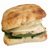 Chicken Panini · Grilled chicken, spinach, provolone cheese, roasted pepper. Honey Mustard
