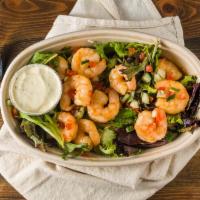 Shrimp · Sauteed Shrimp wrapped up in our Lebanese pita bread and finished off with the toppings and ...