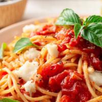 Spaghettini & Meatballs · Pomodoro sauce, meatball, Romano.
