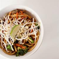 Spicy Japanese Noodles (Cannot Be Made Gluten Free) · Thick udon noodles spiked with sugar-lime soy sauce and loaded with fresh broccoli, carrots,...