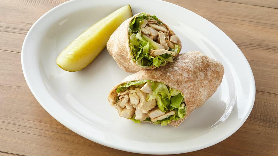 Chicken Caesar Wrap · Grilled chicken, romaine lettuce, Parmesan cheese and caesar dressing. 770 cal.