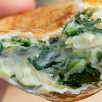 Spinach & Mozzarella Empanada · 100% spinach and a touch of mozzarella cheese!!....this is healthy and delicious.