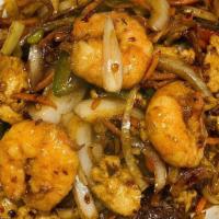 Spicy Basil Trio · Hot and Spicy. A spicy combination of jumbo shrimp, chicken, and tender steak sautéed in the...