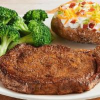 Ribeye* 15 Oz · Well-marbled, juicy and savory, seasoned and seared. Served with two freshly made sides.  15...