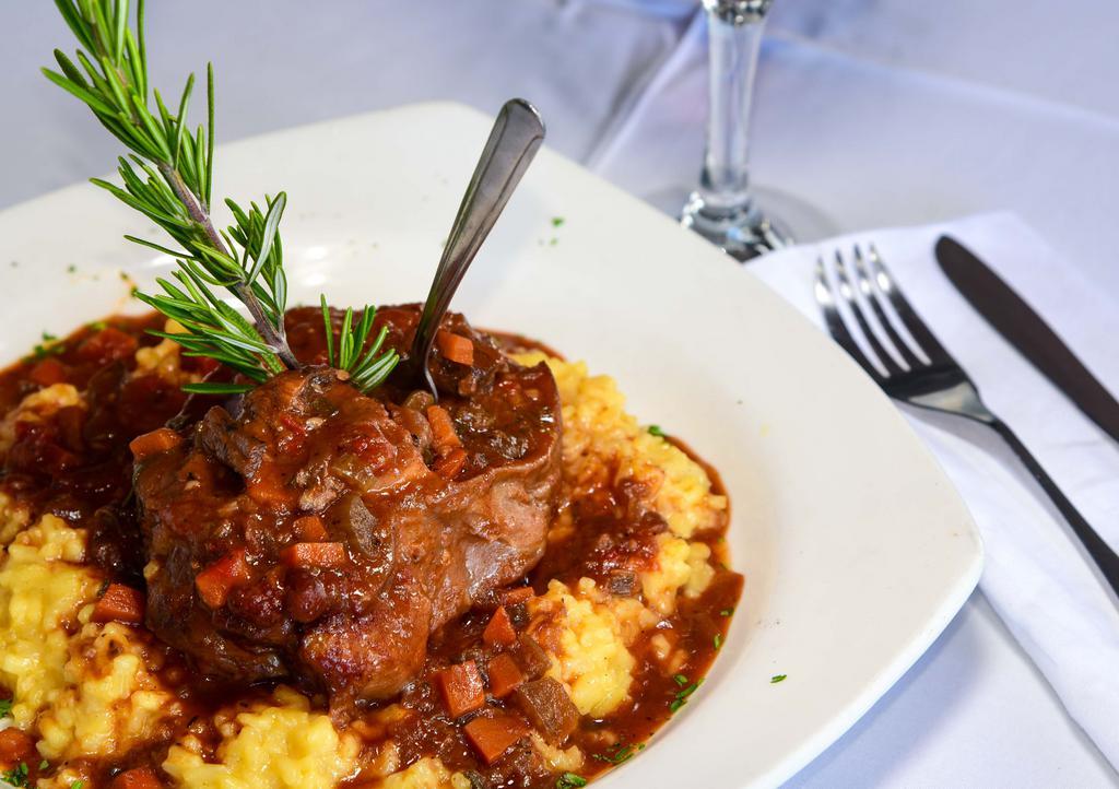 Ossobuco · Veal shank served over our saffron risotto