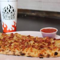 Bacon Cheesy Bread · Freshly baked bread, covered with melted shredded mozzarella cheese, garlic and topped with ...