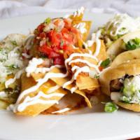 Combination #1 · Nachitos, enchilada, sope, gordita, flauta  & taco.
All Combinations come with a variety of ...