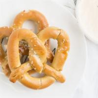 Soft Pretzels · Served with warm beer cheese and horseradish honey mustard.