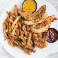 Southern Buttermilk Chicken Tenders · Served with your choice of sauce and side