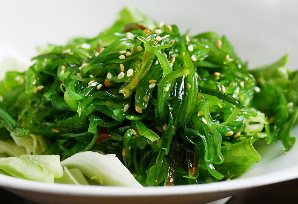 Seaweed Salad · Thinly shredded seaweeds seasoned to perfection and tossed with Sesame seeds.