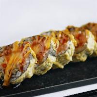 Godzilla Roll (Deep Fried) · Spicy tuna, eel, avocado, cucumber and mozzarella cheese sauce:eel sauce, spicy mayo and tha...