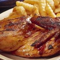 Chicken Breast Plate. · Two juicy chicken breast.Served with our famous coleslaw, golden French fries and garlic bre...