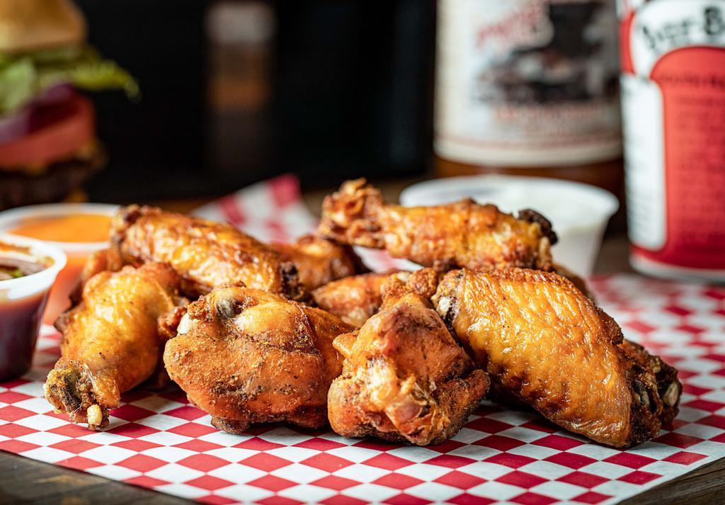 Chix Wings 10. · Our wing are perfectly fried. Served with wing sauce & blue cheese upon request.