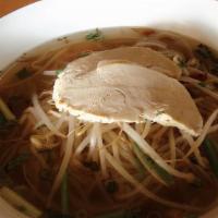 Soup Noodle · Sliced chicken breast, green onion, cilantro, bean sprout, and chives in chicken broth soup ...