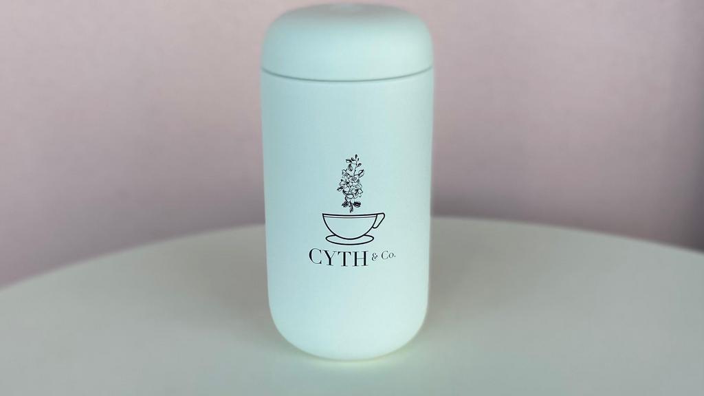 Cyth & Co. Tumbler · 12 oz. printed Fellow tumbler. Splash guard, dishwasher safe, leak proof, retains heat for 12 hours and stays cold for 24 hours.