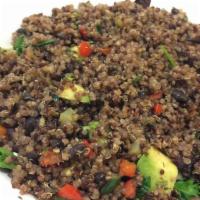 Kocoyeh Organic Quinoa · Quinoa mixed with vegetables sautéed in coconut oil, avocado and herbs.