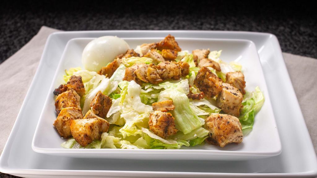 Grilled Or Fried Chicken Caesar · With romaine, Parmesan and caesar dressing.