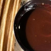Crispy Hot Churros · chocolate sauce