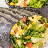 Southwest Wrap · Romaine, tomato, black beans, corn, mixed cheeses and sour cream with southwestern dressing ...