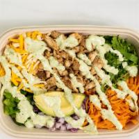 Increda-Bowl · Brown Rice, Carrots, mix cheese, Green pepper, Red Onions, Cilantro, Avocado and Grilled Chi...