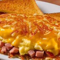 Ham & Cheese · Ham, scrambled eggs* and American cheese stuffed between layers of our crispy hashbrowns. Se...