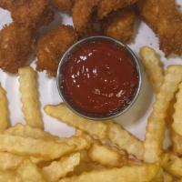 Kid'S Hand Breaded  Chicken Nuggets & French Fries · Served with French Fries