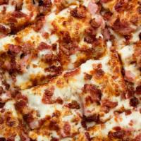 Classic Thin Crust A Lot A Meat Pizza · Canadian bacon, Italian sausage pepperoni, bacon.