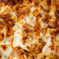 Classic Thin Crust Hot Buffalo Chicken Pizza · Chicken, banana peppers, onions, hot buffalo sauce, with your choice of blue cheese or ranch...