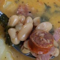 Caldo Gallego · Galician style white bean, lacon and chorizo soup.