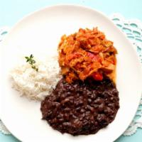 Ropa Vieja (Jackfruit, Black Beans, Basmati Rice) Gf · Gluten-free. A very delicious meal made with jackfruit, tomatoes, onions, spices, olive oil ...