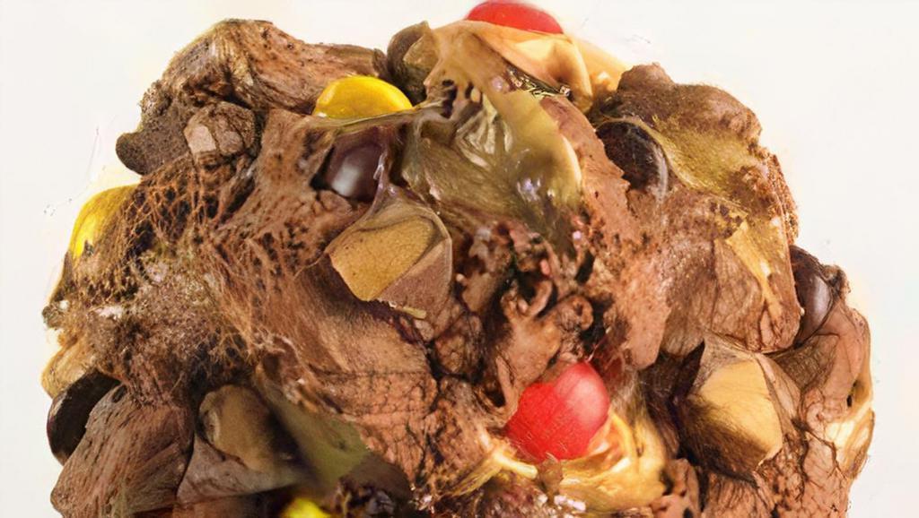 Peanut Butter Galaxy · Chocolate Swiss ice cream mixed with Reese's peanut butter cups, Reese's pieces, and peanut butter topping.