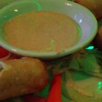 Southwest Egg Rolls · Chicken, corn, black beans & cheese all wrapped in a fried tortilla, served with a homemade ...
